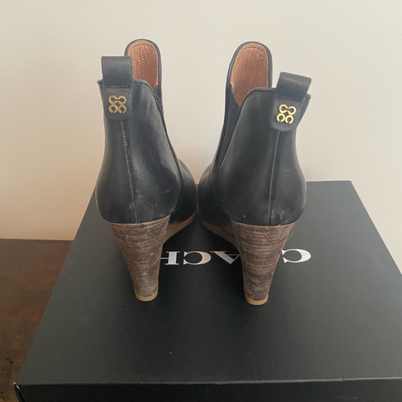Black coach wedge booties - Picture 3 of 5